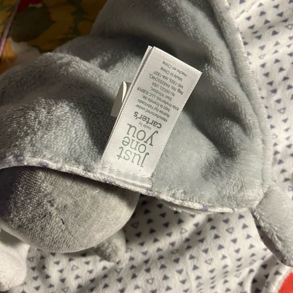 Carter’s Just One You Plush Grey Elephant Lovey Security Blanket With Triangles - Picture 4 of 5